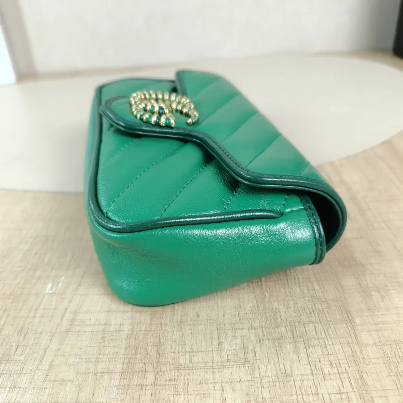 GUCCI Crossbody Bag GG Marmont Mini Marmont Mini Green Calfskinmini16.5 × 4.5 × 9.5 cm — detail view 10 of 13