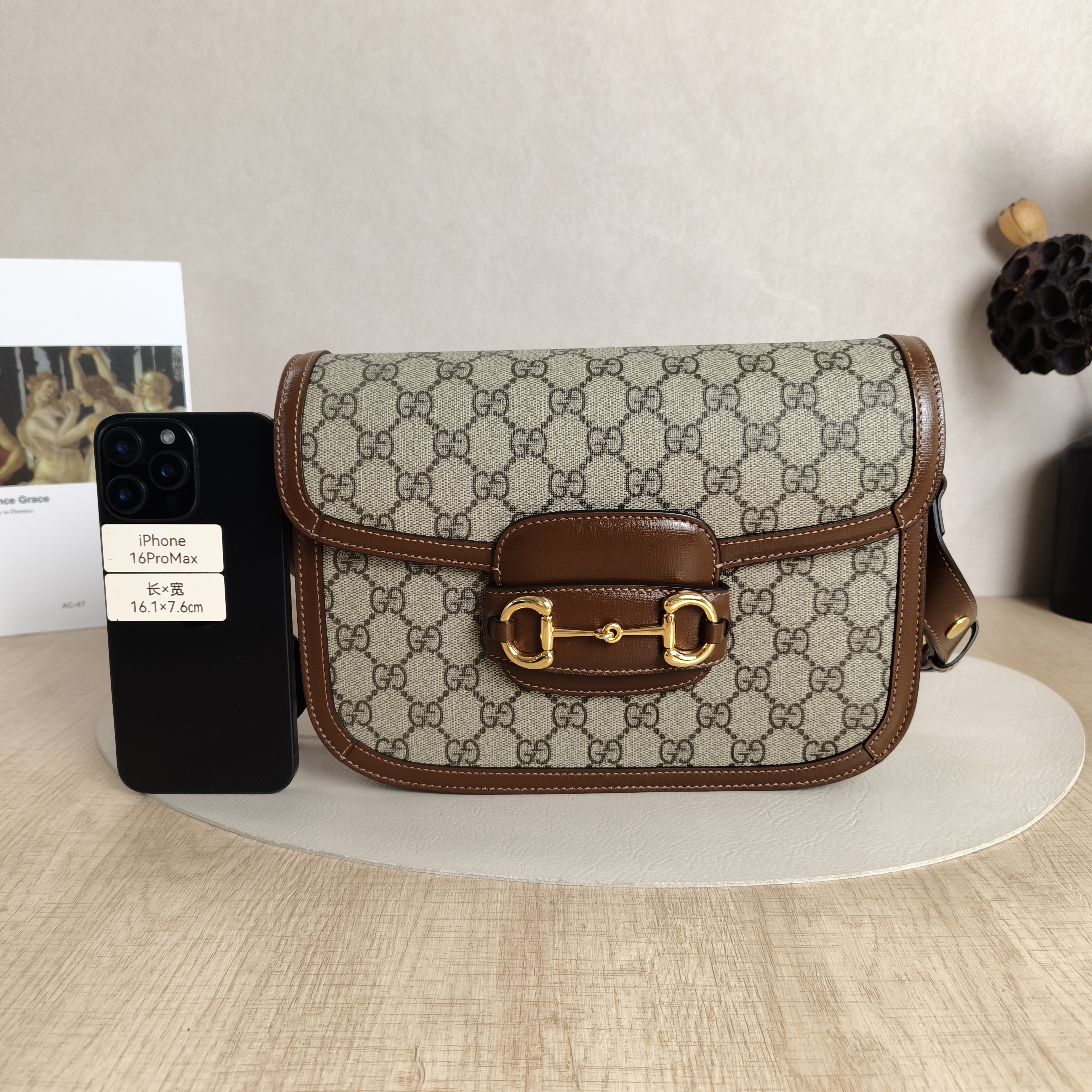 GUCCI Shoulder Bag Horsebit 1955 Horsebit Medium Monogram PVC Medium25 × 8 × 18 cm — cover view 2 of 5
