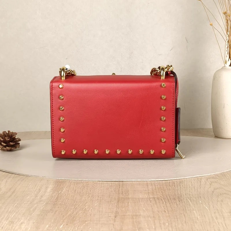 GUCCI Crossbody Bag Padlock Pearl Edition Red Calfskin Small 20.5 × 7.5 × 13 cm — cover view 2 of 5