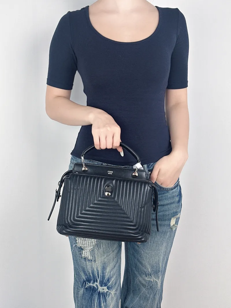 FENDI Crossbody Bagdotcom click Top Handle Bag Black Lambskin One Size23 × 11 × 15 cm — on-model view 3 of 3