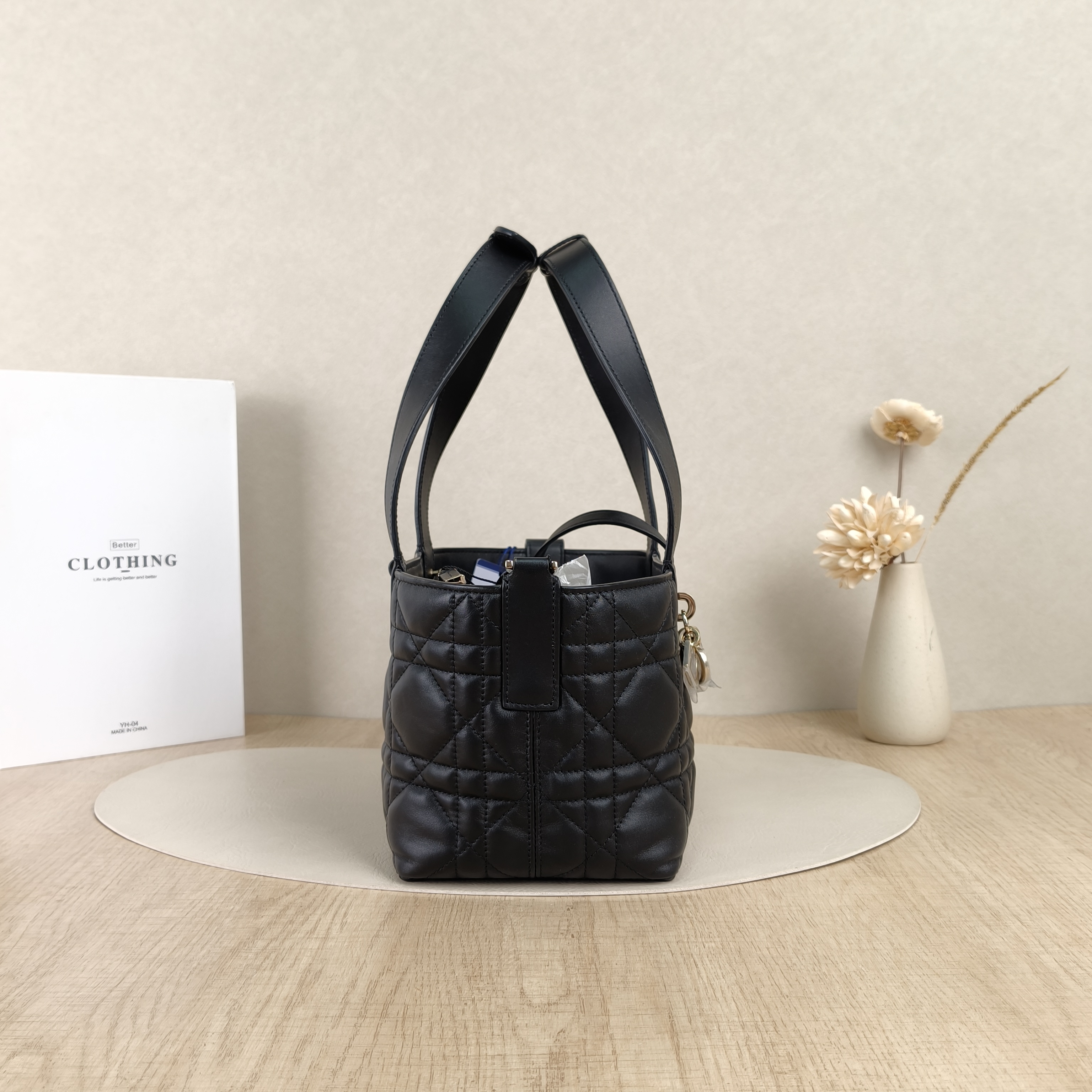 DIOR Top Handle Bag TOUJOURS Black Calfskin23 × 12 × 15.5 cm — cover view 7 of 8