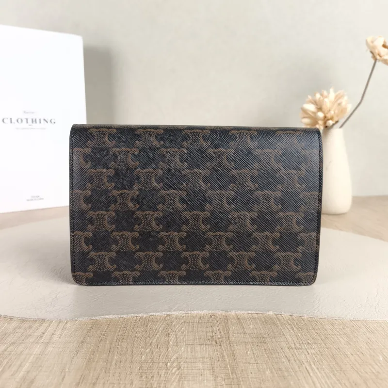 CELINE Crossbody Bag TRIOMPHE Clutchwoc Monogram PVC One Size 20 × 6 × 12 cm — cover view 5 of 5