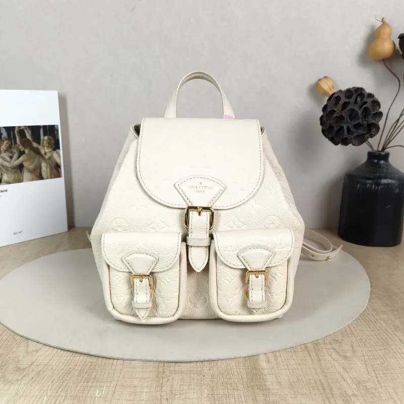 Louis Vuitton Backpack Backup Backpack White Calfskin One Size 20 × 14 × 22 cm