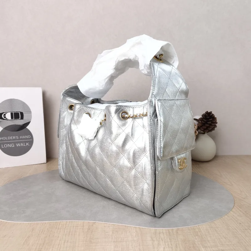 Chanel Shoulder Bag 25Bag Silver Grained Calfskin Small 26 × 14 × 30 cm — cover view 4 of 6