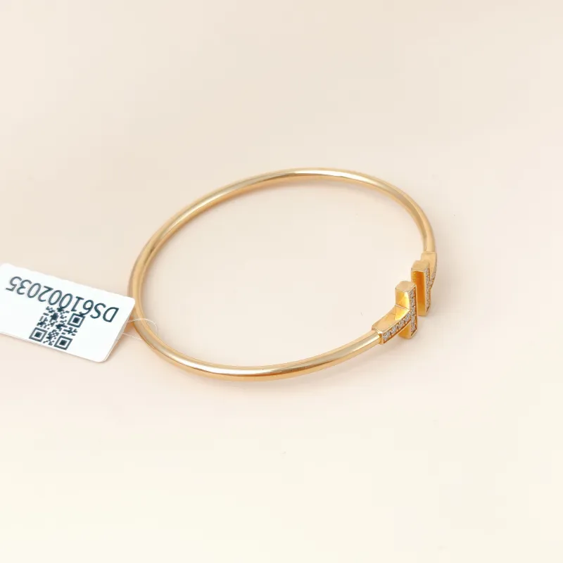 Tiffany&Co. Bangle TC ollection T Rose Gold 18K Diamond One Size 16.2cm — cover view 4 of 9