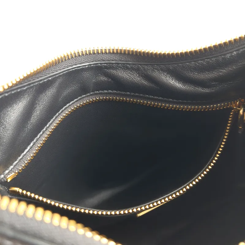 PRADA Shoulder Bag Aimée Black Calfskin 30 × 10 × 22 cm — detail view 7 of 11