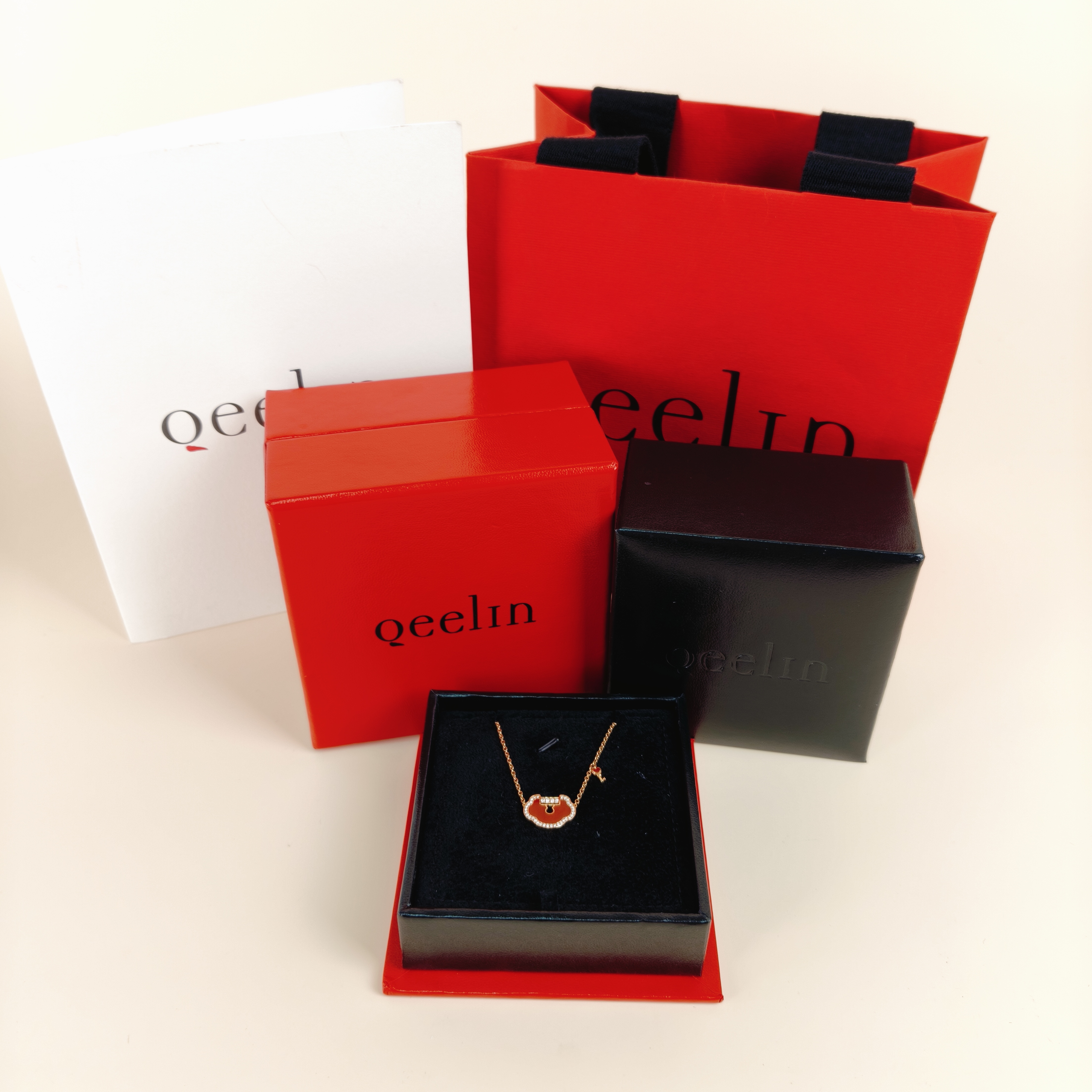 Qeelin Bracelet Yu Yi Collection Bracelet Red Agate Diamond18KR ose Gold One Size18cm — cover view 4 of 6