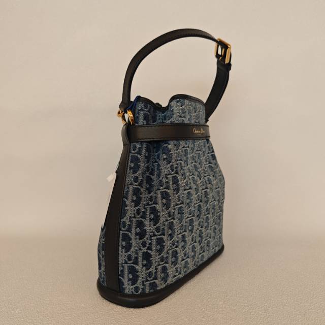DIOR Shoulder Bag C'est bucket Bucket Bag Blue Canvas 24 × 10 × 25.5 cm — cover view 3 of 4