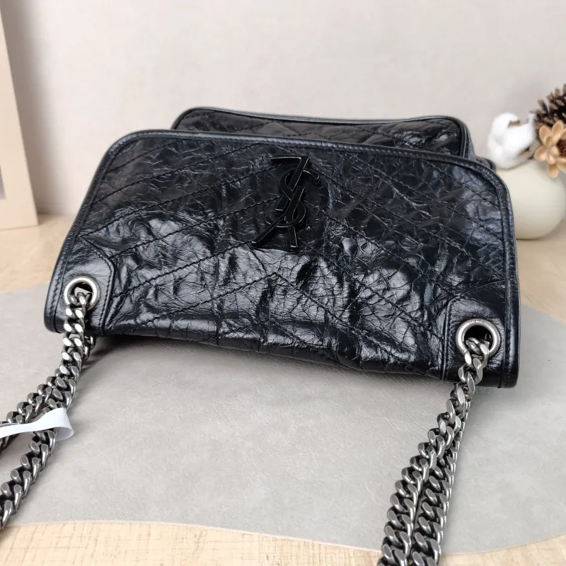 SAINT LAURENT Crossbody Bag Niki D Waxed Leather Calfskin Medium 28 × 8.5 × 20 cm — detail view 3 of 16