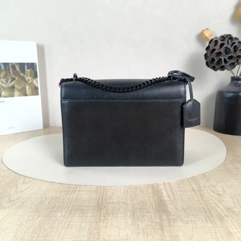 SAINT LAURENT Crossbody Bag SUNSET Black Calfskin Medium22 × 6.5 × 16 cm — cover view 6 of 6