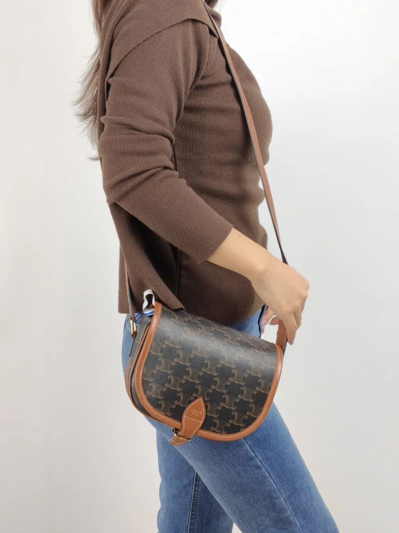 CELINE Crossbody Bag FOLCO Monogram PVC Medium 18.5 × 8 × 17 cm — on-model view 2 of 2