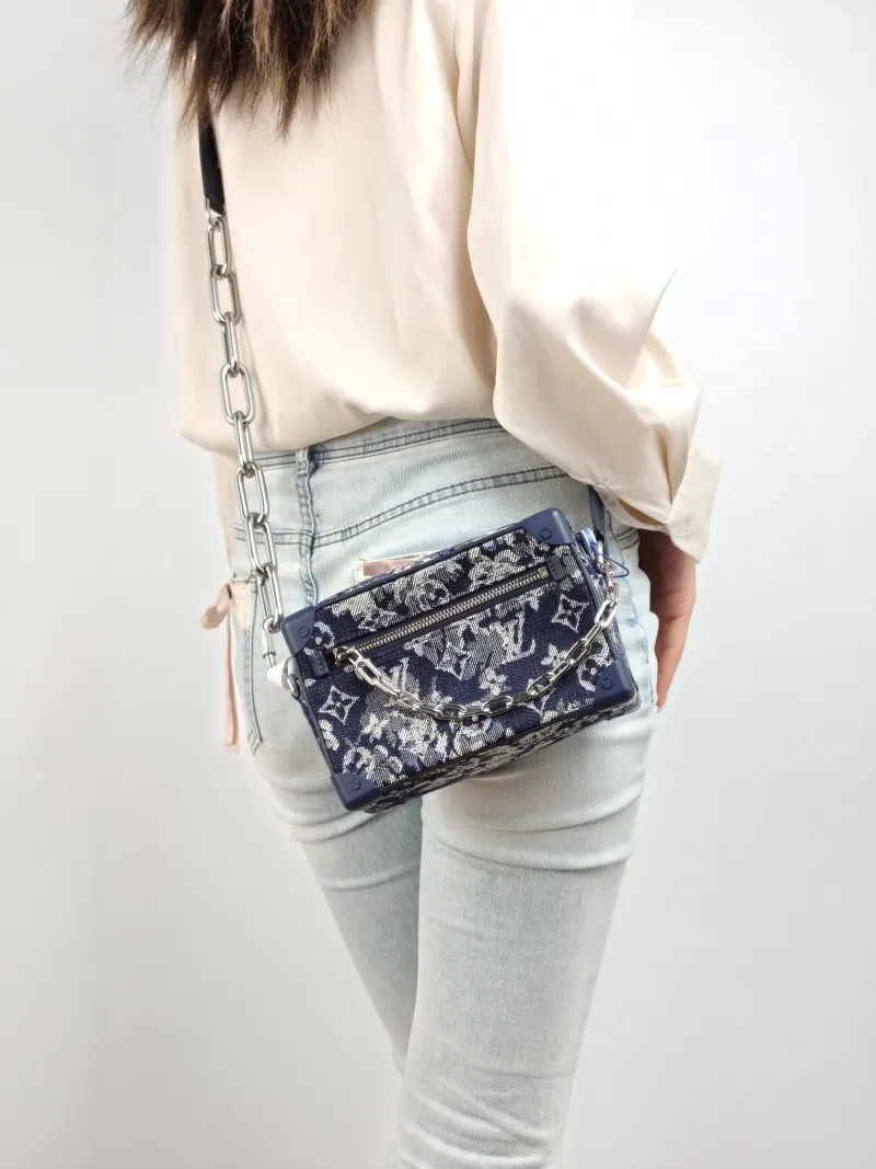Louis Vuitton Crossbody Bag SOFT TRUNK Box Black PVC Mini 18.5 × 8 × 13 cm — on-model view 2 of 2