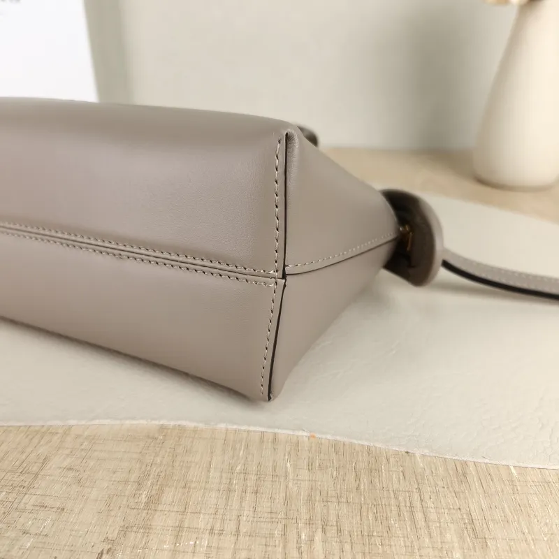 FENDI Crossbody Bag by the way Grey Calfskin Mini 20.5 × 9 × 12 cm — detail view 7 of 10