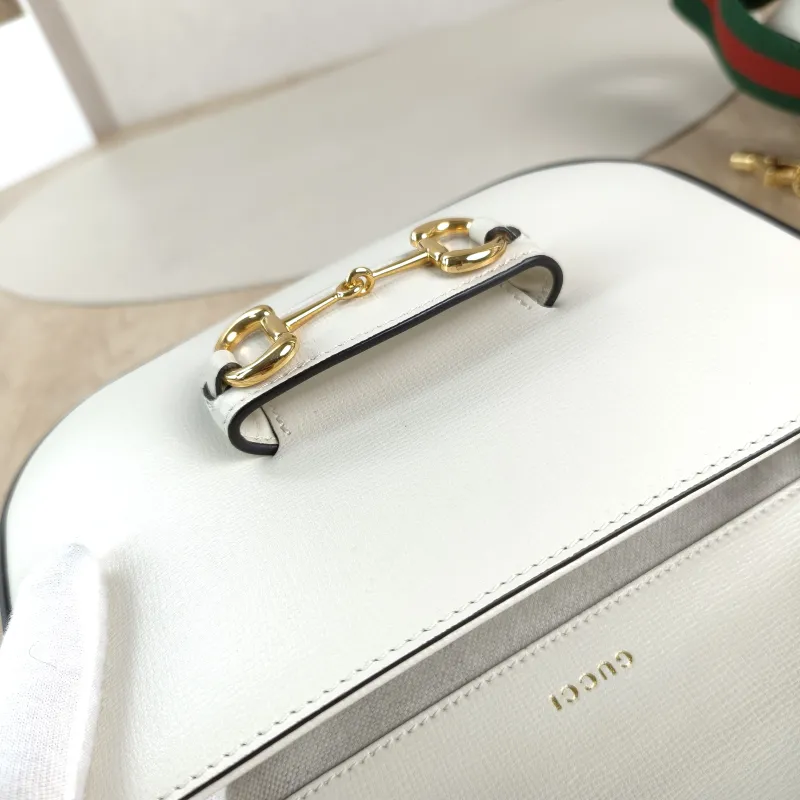 GUCCI Crossbody Bag Horsebit 1955 Horsebit Small White Calfskin Small 20.5 × 5 × 14.5 cm — detail view 10 of 13