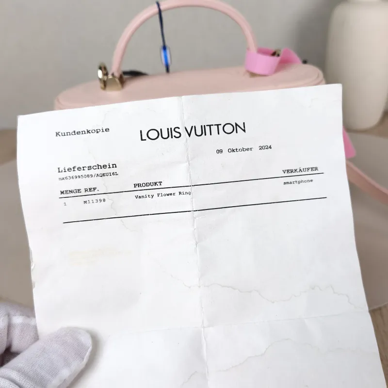 Louis Vuitton Shoulder Bag VANITY POUCH Cosmetic Bag Pink Calfskin One Size 19 × 6.5 × 11.5 cm — detail view 12 of 14