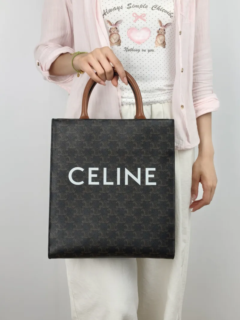 CELINE Crossbody Bag CABAS Monogram PVC Small 28.5 × 8 × 33 cm — on-model view 3 of 3