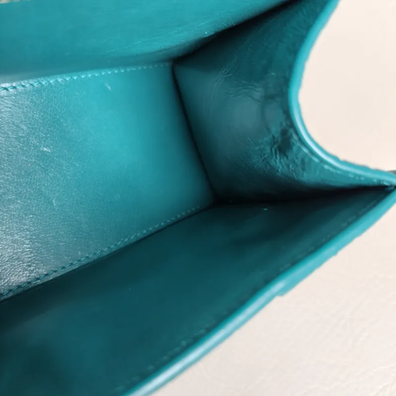 BALENCIAGA Crossbody Bag Hourglass Hourglass Bag Green Embossed Calfskin XS 19 × 8 × 13 cm — detail view 10 of 12