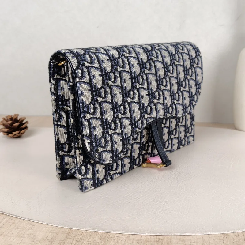 DIOR Crossbody Bag Saddle Chain Bagwoc Monogram Canvas Medium 22 × 5 × 14.5 cm — cover view 4 of 5
