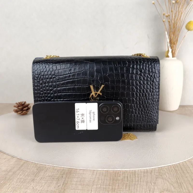 SAINT LAURENT Crossbody Bag KATE Edition Black Calfskin Medium 24 × 5.5 × 14.5 cm — cover view 5 of 5