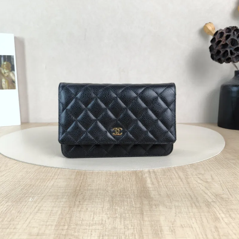 Chanel Crossbody Bag Classic Flap WOC CF WOCWOC Bag Black Grained Calfskinmini19.2 × 3.5 × 12.3 cm