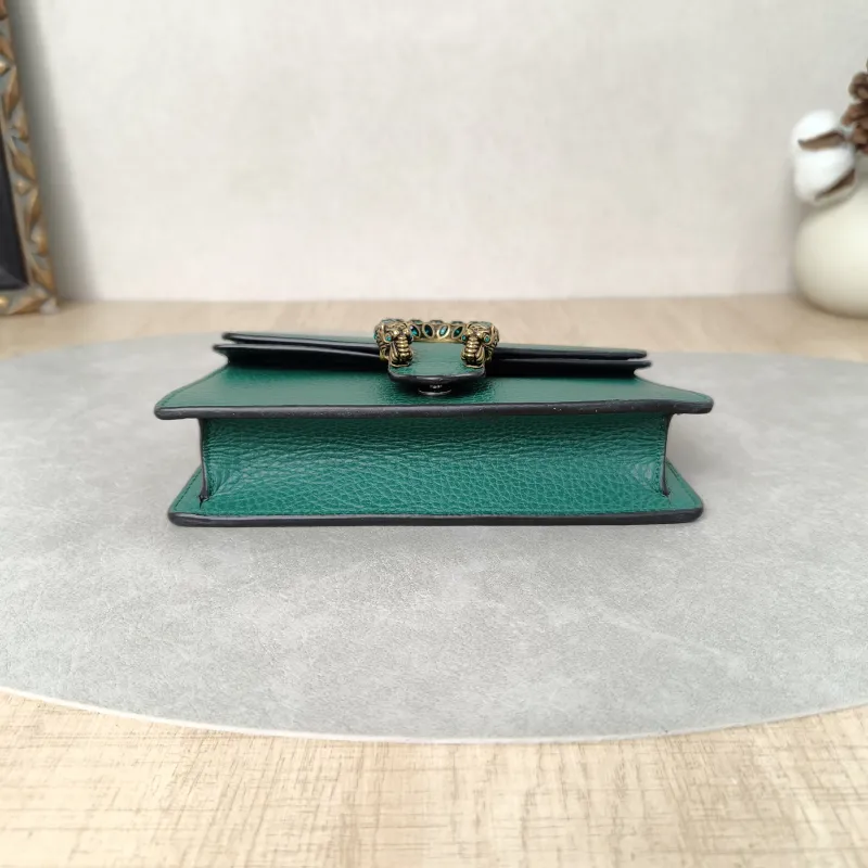 GUCCI Crossbody Bag Dionysus Green Calfskinmini16.5 × 4.5 × 10 cm — cover view 3 of 5