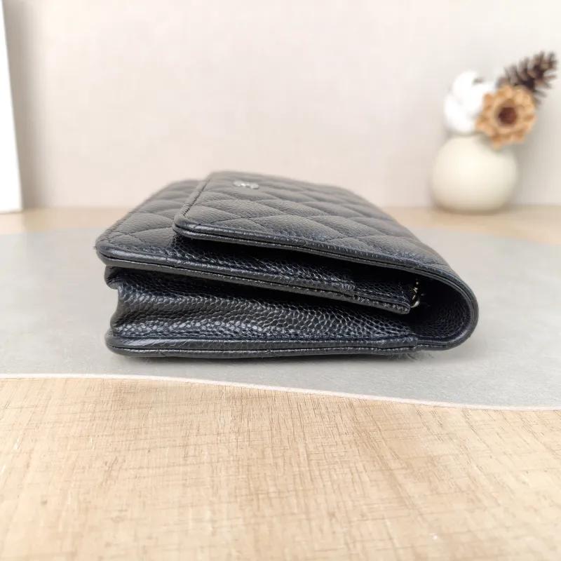 Chanel Crossbody Bag Classic Flap WOC CF WOCWOC Bag Black Grained Calfskin Mini 19.2 × 3.5 × 12.3 cm — detail view 7 of 9