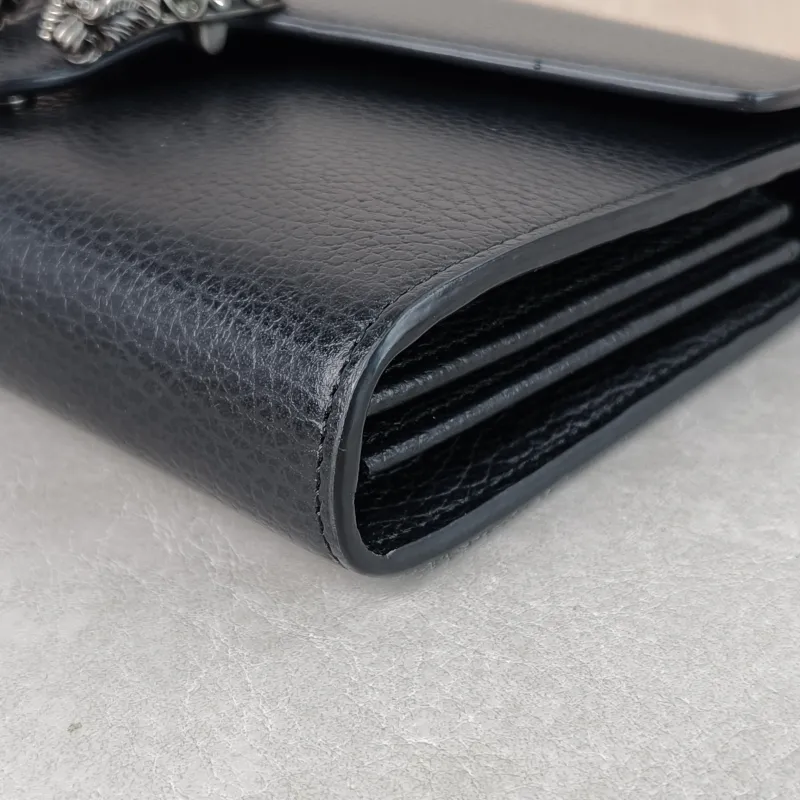 GUCCI Crossbody Bag Dionysus Collection Wallet woc Black Calfskin Mini 20 × 5 × 13 cm — detail view 6 of 13