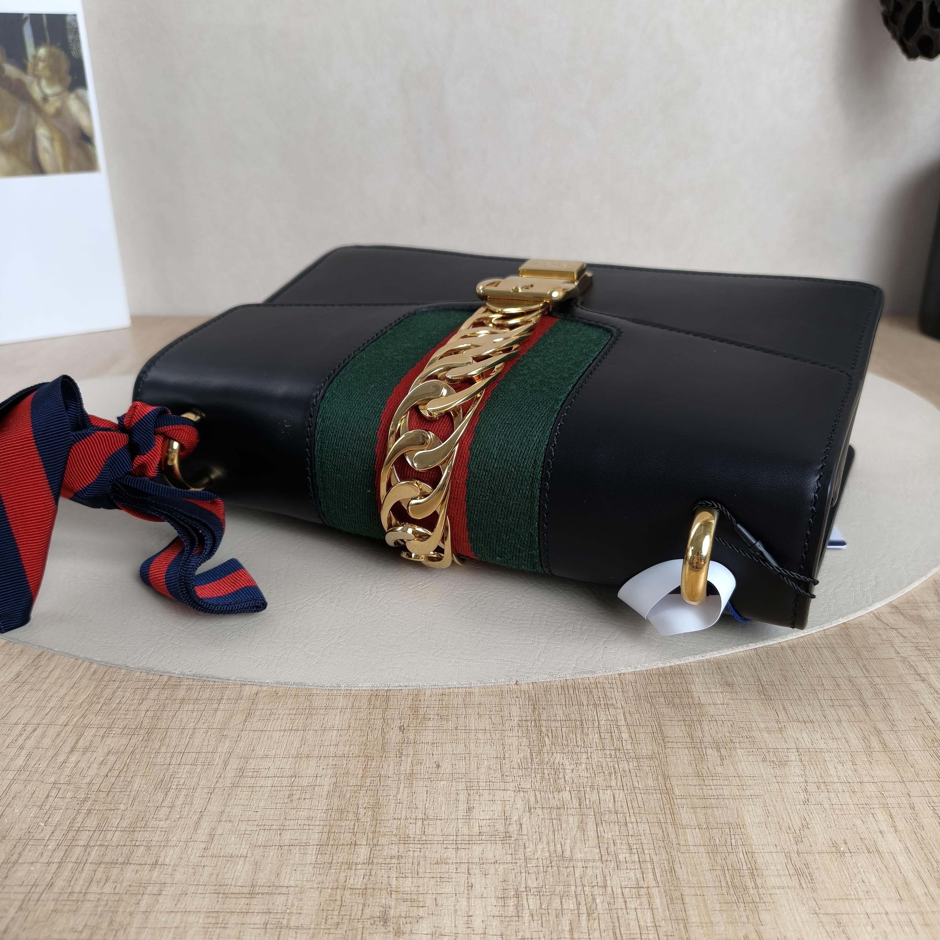 GUCCI Shoulder Bag Sylvie Shoulder Strap Edition Black CC alfskin Small25.5 × 8 × 17 cm — cover view 7 of 11