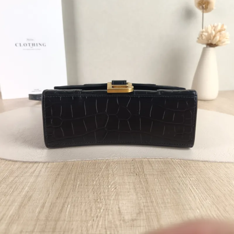 BALENCIAGA Crossbody Bag Hourglass Hourglass Bag Black Calfskin XS 19 × 8 × 13 cm — cover view 4 of 5