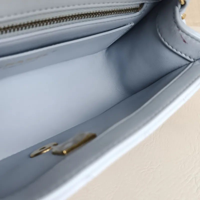 Chanel Crossbody Bag cf Blue Lambskin 20 × 6.5 × 12 cm Microchip Edition — detail view 3 of 12