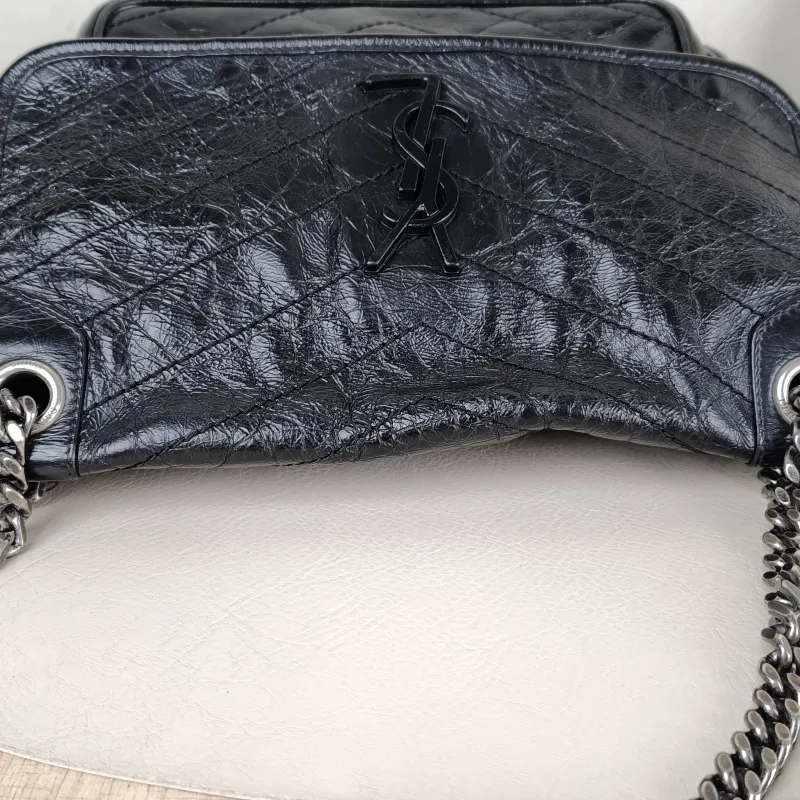 SAINT LAURENT Crossbody Bag Niki D Waxed Leather Calfskin Medium 28 × 8.5 × 20 cm — detail view 12 of 13