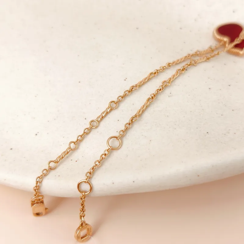 Qeelin Bracelet Wulu Collection Bracelet Red Agate 18KR ose Gold One Size 18cm — cover view 5 of 7