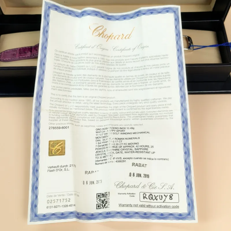 CHOPARD Watch Watch White18KR ose Gold One Size36mm — detail view 3 of 3