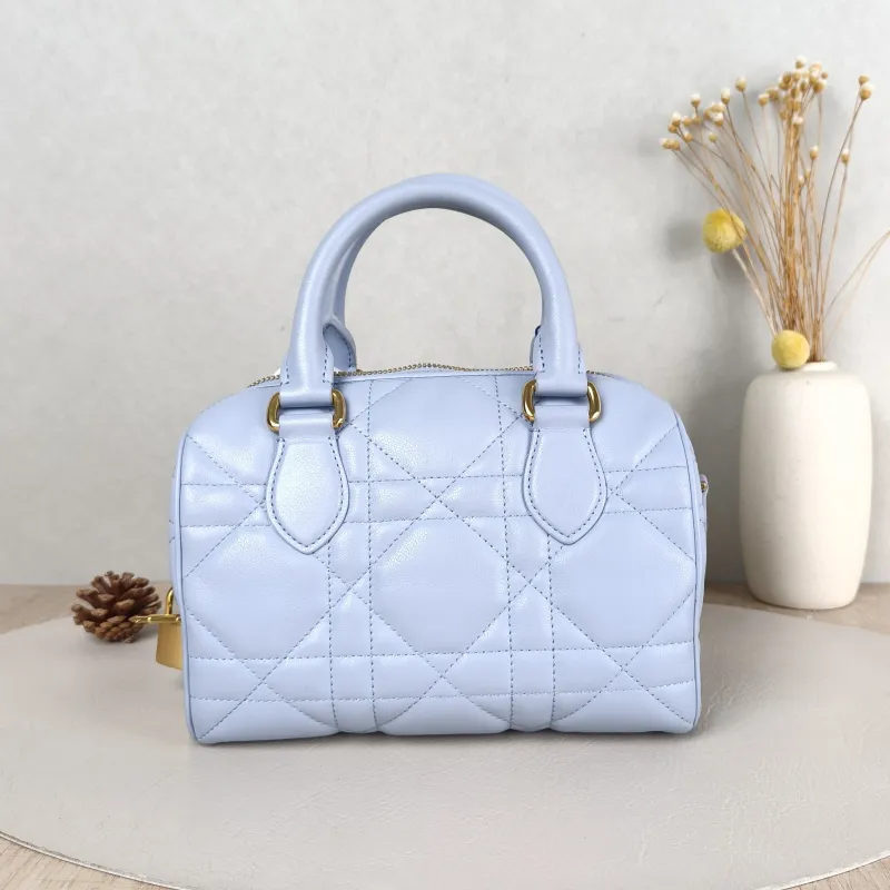 DIOR Shoulder Bag Groove 20 Top Handle Bag Blue Calfskin Small 20.5 × 12 × 13.5 cm — cover view 2 of 5