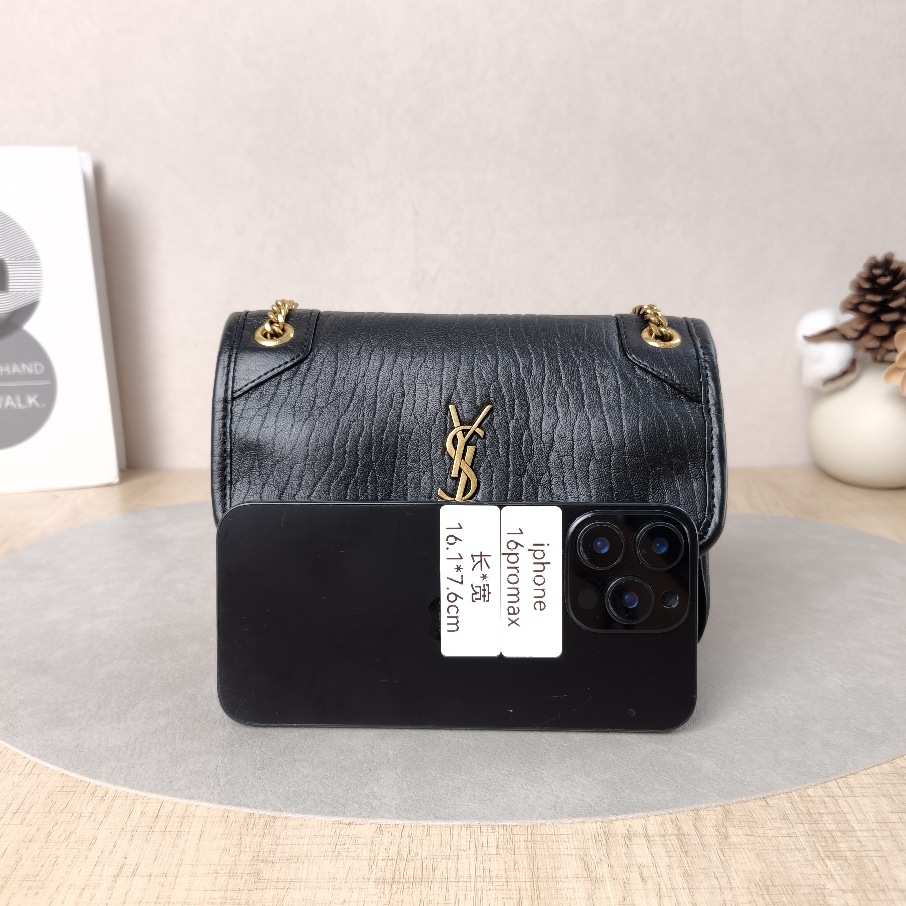 SAINT LAURENT Crossbody Bag Niki Black with Gold-Tone Hardware Lambskinmini18 × 5 × 12.5 cm — cover view 5 of 5