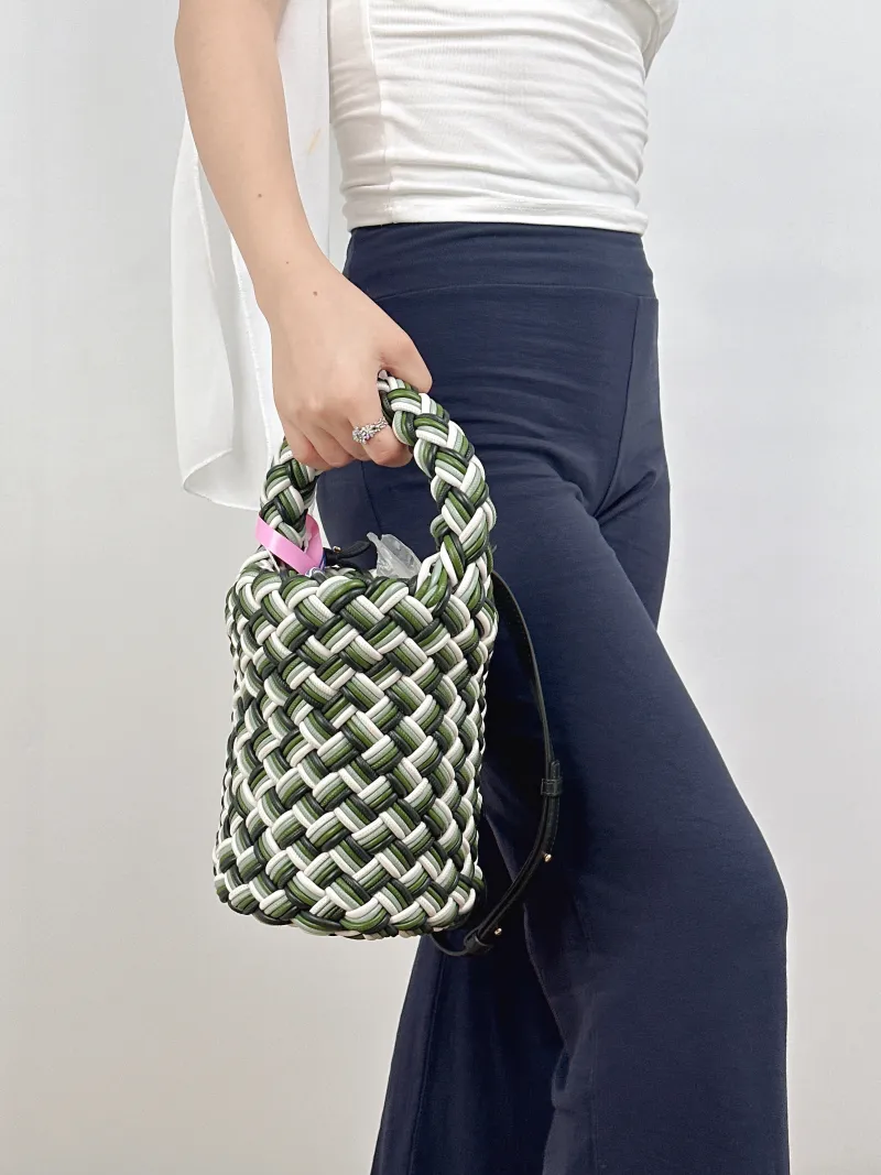 Bottega Veneta Shoulder Bag Kalimero Woven Bucket Bag Colorblock Lambskin One Size15 × 15 × 20 cm — on-model view 2 of 2