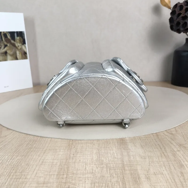 Chanel Backpack25c Backpack Silver Calfskin One Size18 × 8 × 24 cm — cover view 4 of 5
