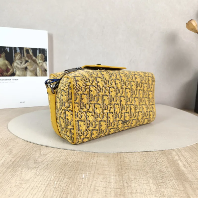 DIOR Crossbody Bag Lingot 22 Shoulder Bag Yellow Canvas One Size 22 × 10.5 × 12.5 cm — cover view 3 of 5