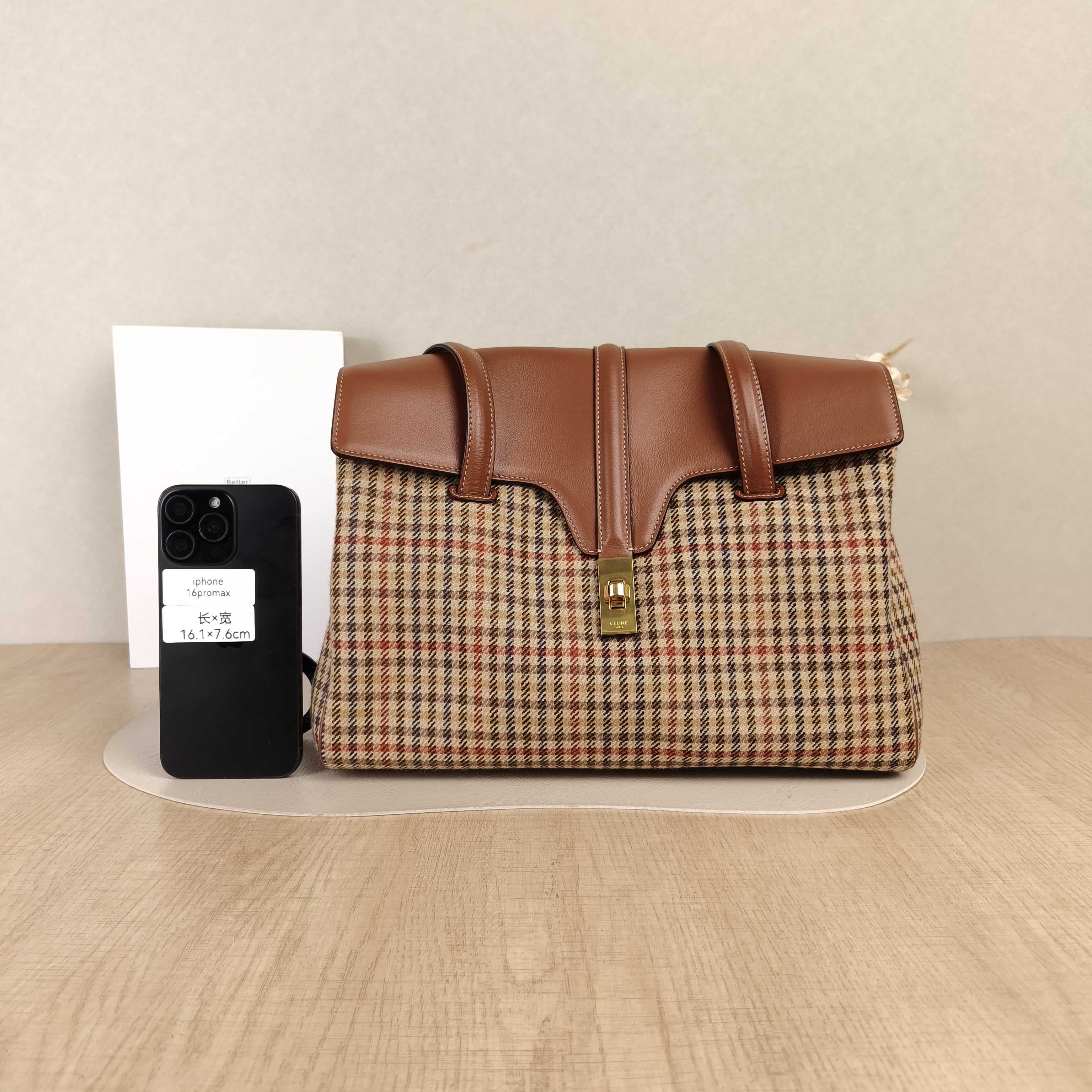 CELINE Shoulder Bag Soft 16Shoulder Bag Brown Canvas Medium32 × 15 × 24 cm — cover view 4 of 5