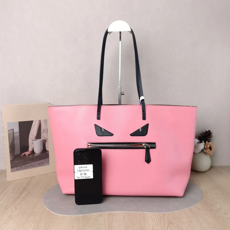 FENDI Top Handle Bag Top Handle Bag Pink Calfskin 35 × 14 × 27 cm — cover view 2 of 5