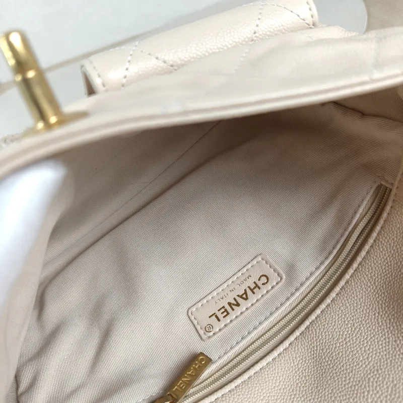 Chanel Shoulder Bag Supple Twins Hobo Beige Grained Calfskin Small 24.5 × 5 × 19 cm — detail view 7 of 13