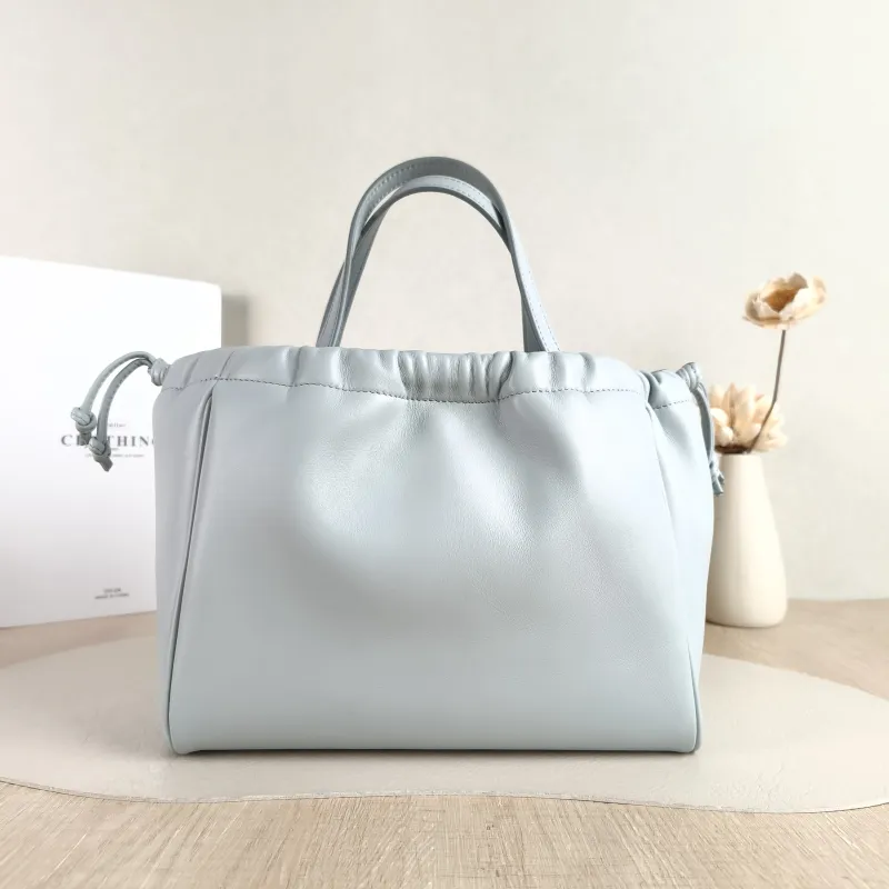 CELINE Top Handle Bag CABAS TRIOMPHE Blue Calfskin Small 22 × 15 × 17 cm — cover view 4 of 5