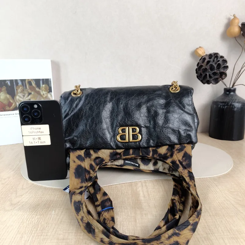 BALENCIAGA Shoulder Bag MONACO PLUS Black Calfskin Small 28 × 9 × 19 cm — cover view 6 of 6