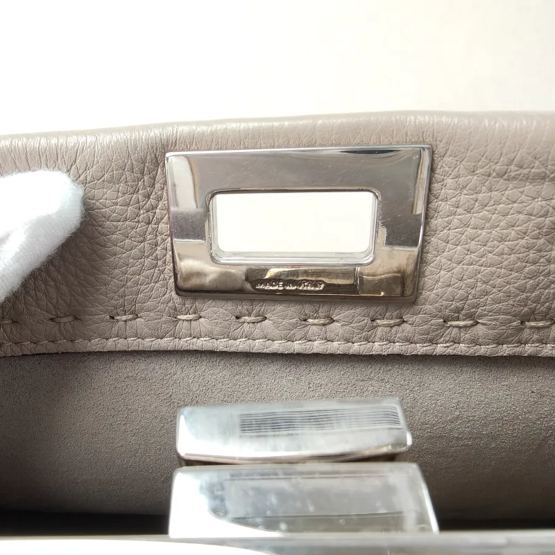 FENDI Crossbody Bag Peekaboo Crossbody Bag Grey Calfskin · Small 23 × 11 × 18 cm — detail view 3 of 14