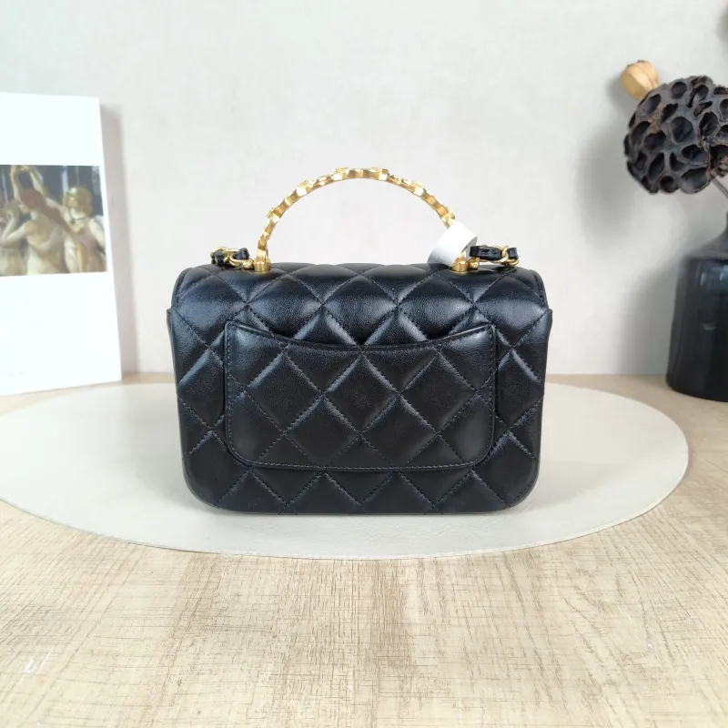 Chanel Crossbody Bag 24s Black Lambskin One Size 18 × 6 × 13 cm — cover view 6 of 6