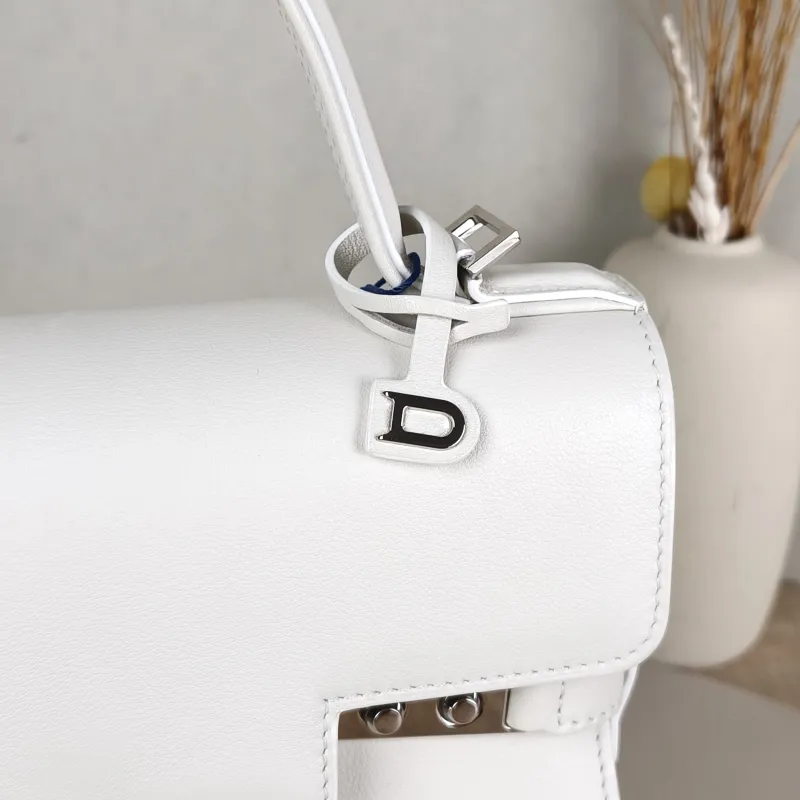 DELVAUX Top Handle Bag Tempete Top Handle Bag White Calfskin Small 21.5 × 8.5 × 19.5 cm — detail view 6 of 13