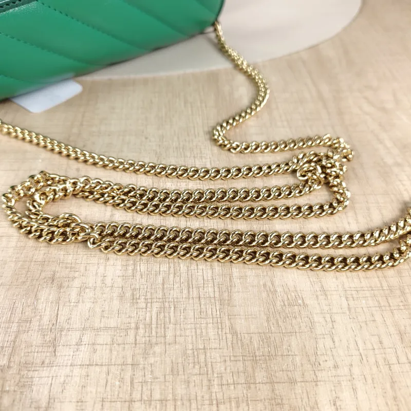 GUCCI Crossbody Bag GG Marmont Mini Marmont Mini Green Calfskinmini16.5 × 4.5 × 9.5 cm — detail view 8 of 13