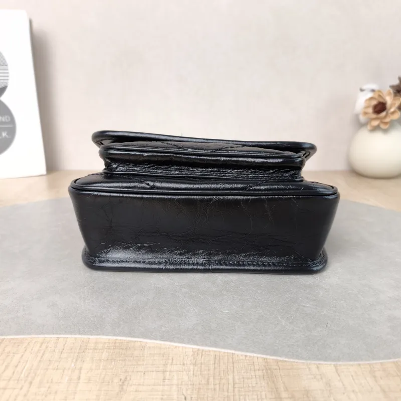 SAINT LAURENT Crossbody Bag Niki Black Waxed Leather Calfskin Mini 18 × 5 × 12.5 cm — cover view 4 of 6