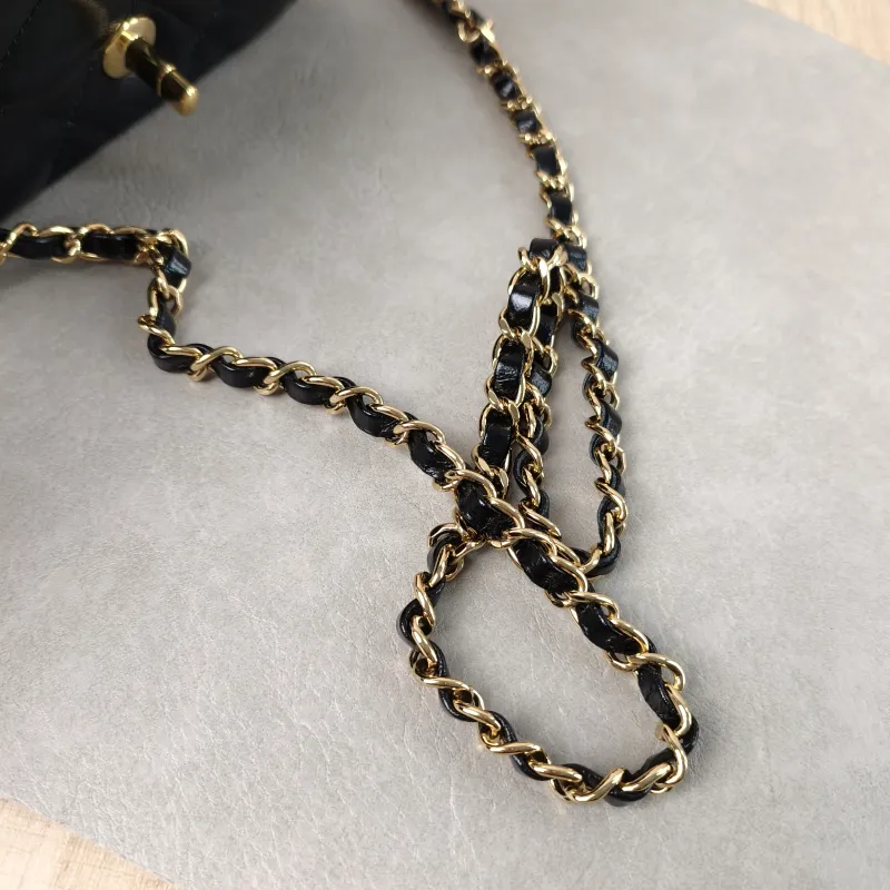 Chanel Crossbody Bag 24b Black Waxed Leather One Size 19 × 6 × 13 cm — detail view 4 of 15