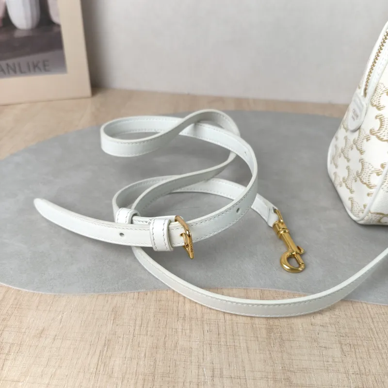 CELINE Crossbody Bag White PVC Small 20 × 10.5 × 15.5 cm — detail view 8 of 12